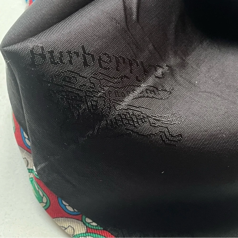 Burberry London Mens Silk Designer Necktie Italy Multi‎ Color Red Green Blue Tie